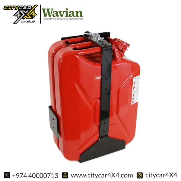 WAVIAN 20 Liter Steel Jerry Can With Holder - (Red)