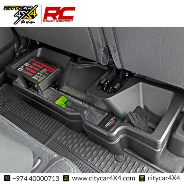 ROUGH COUNTRY Under Seat Storage Box 2019-24 Ram 1500 / 2021-2024 Ram TRX Crew Cab