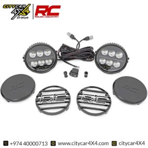 ROUGH COUNTRY 6.5-Inch Black Series Round LED Lights - Amber DRL (Pair)