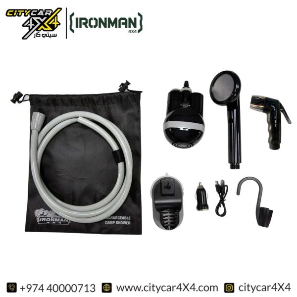 IRONMAN 4x4 Rechargeable Camp Shower with Carry Bag