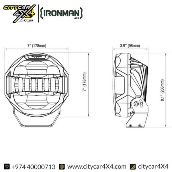 IRONMAN 4×4 7-Inch Scope LED Driving Lights (Combo)