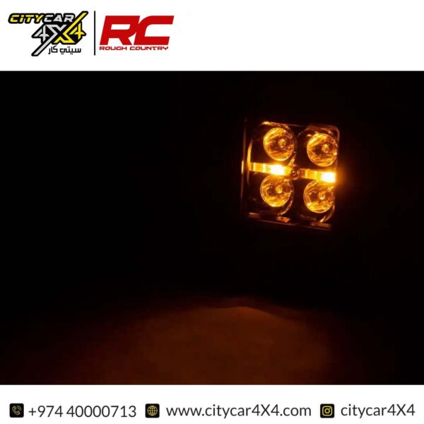 ROUGH COUNTRY 2 Inch Black Series LED Light Pods - Amber DRL (Pair)