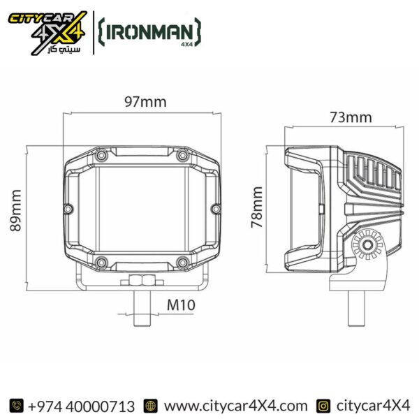 IRONMAN 4x4 3-Inch Universal LED Light With Side Shooters