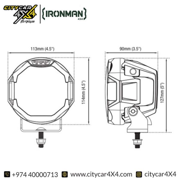 IRONMAN 4×4 5-Inch Scope LED Driving Lights (Spot)