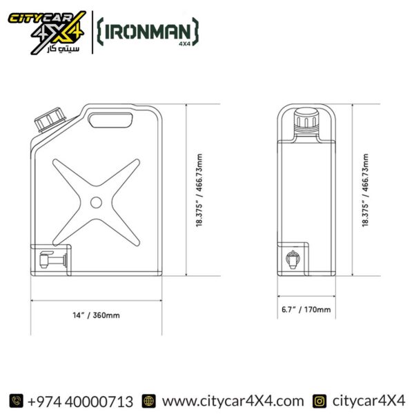 IRONMAN 4x4 20L Plastic Jerry Can Water Tank